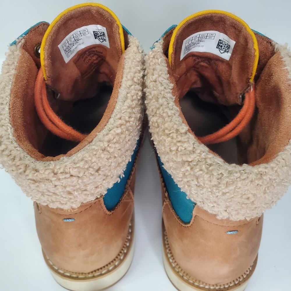 TOMS Womens Brown Mixed Media D-Waterproof Mesa Round Toe Leather Booties 8 - Picture 5 of 12